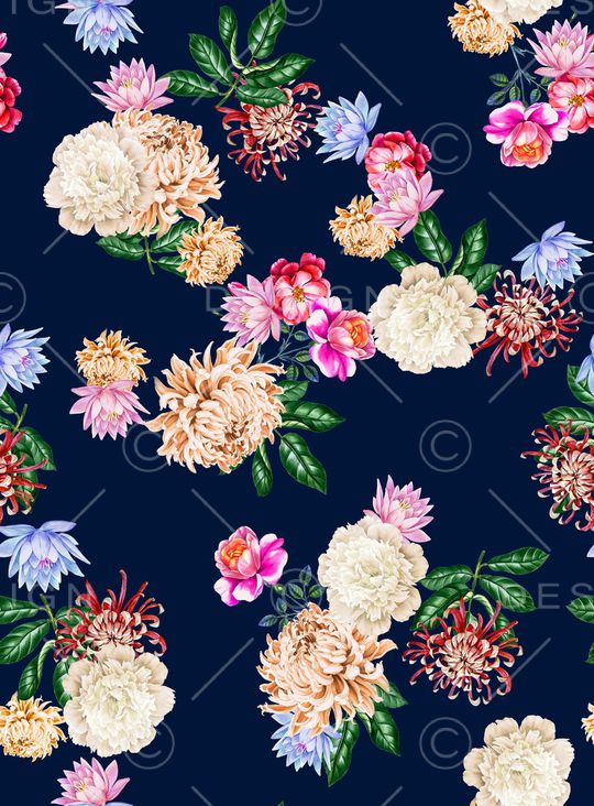 菊花印花华亿平台图片