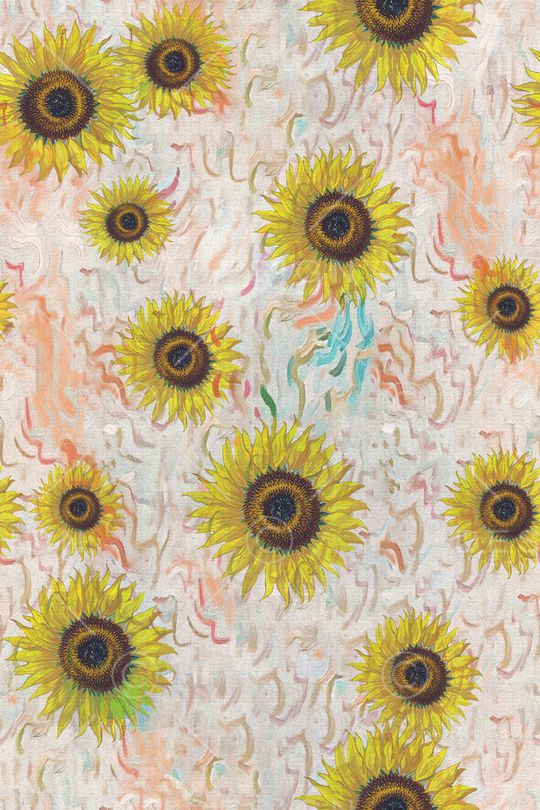 向日葵印花华亿平台图片