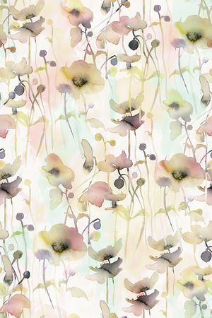 水彩花卉印花华亿平台图片