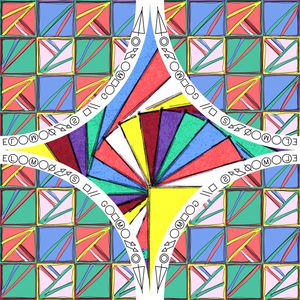 彩色几何印花华亿平台图片