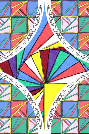 彩色几何印花华亿平台图片