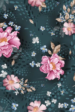 水彩花卉印花华亿平台图片