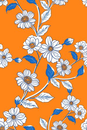 清爽底花卉印花华亿平台图片