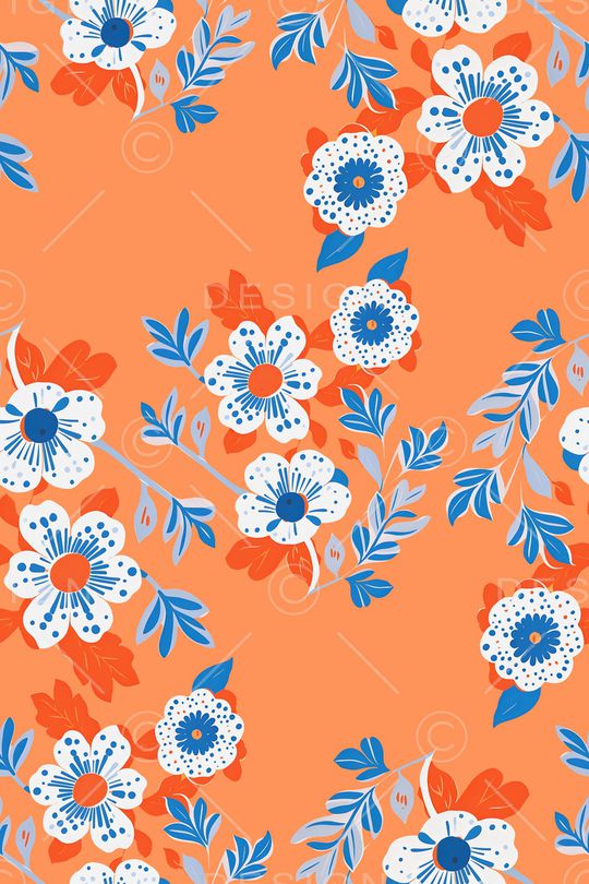 清爽底花卉印花华亿平台图片