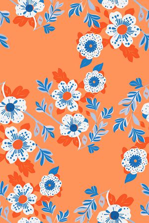 清爽底花卉印花华亿平台图片