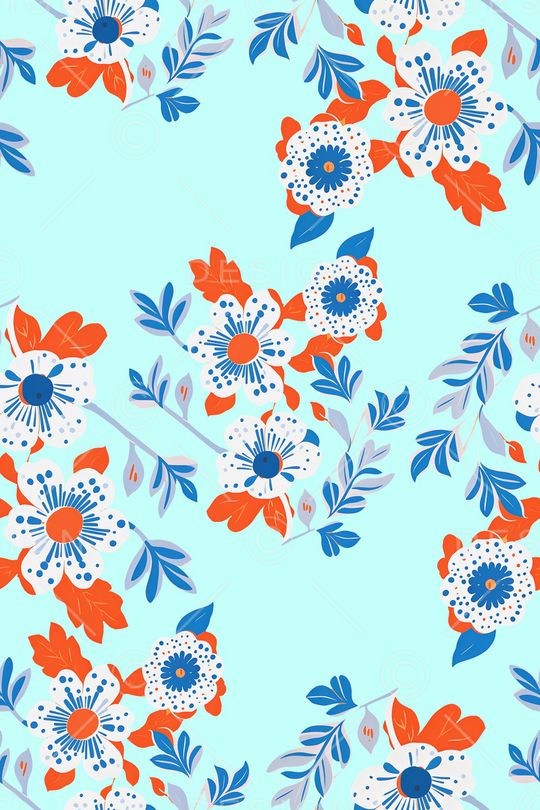 清爽底花卉印花华亿平台图片