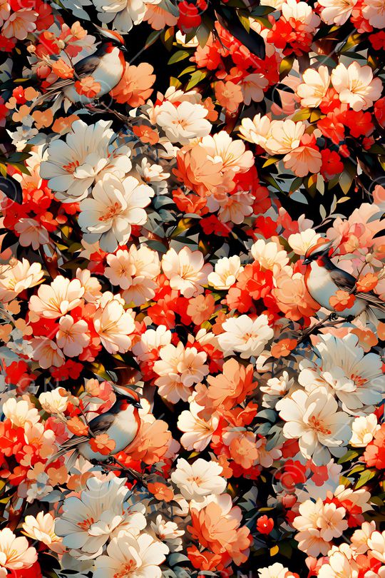 黑底花卉印花华亿平台图片