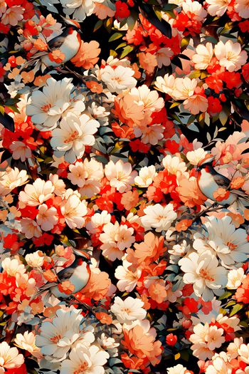 黑底花卉印花华亿平台图片