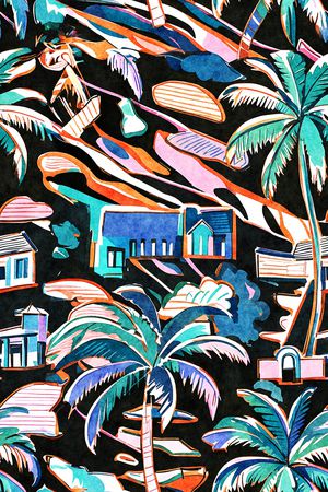 水彩印花华亿平台图片