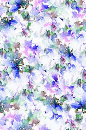 水彩花卉印花华亿平台图片