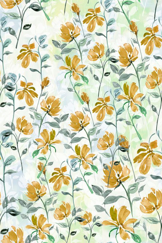 水彩花卉印花华亿平台图片