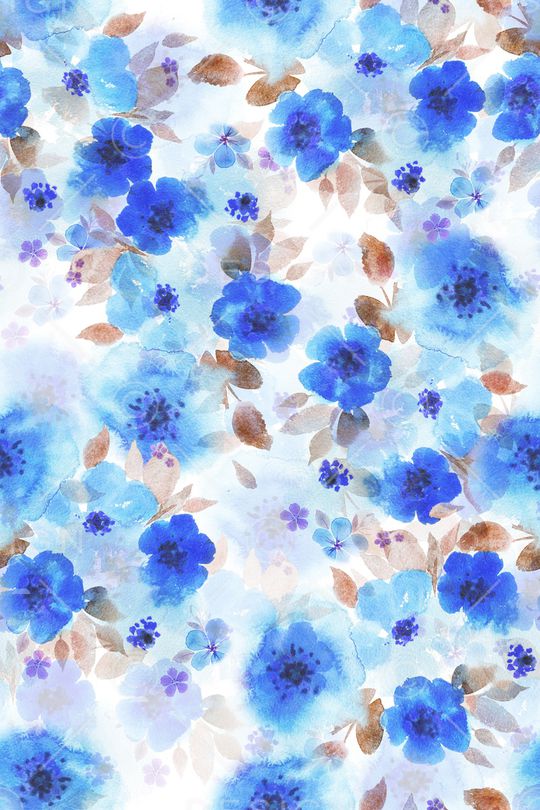 水彩花卉印花华亿平台图片