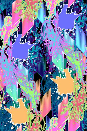 抽象印花华亿平台图片