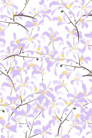 水彩花卉印花华亿平台图片