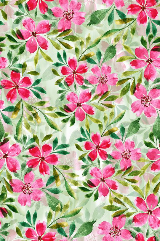 水彩花卉印花华亿平台图片