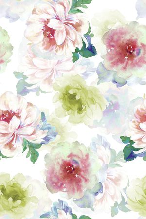 水彩花卉印花华亿平台图片