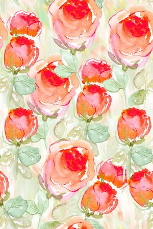 水彩花卉印花华亿平台图片