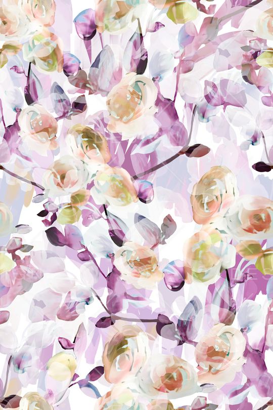 水彩花卉印花华亿平台图片