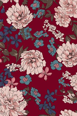 花卉印花华亿平台图片