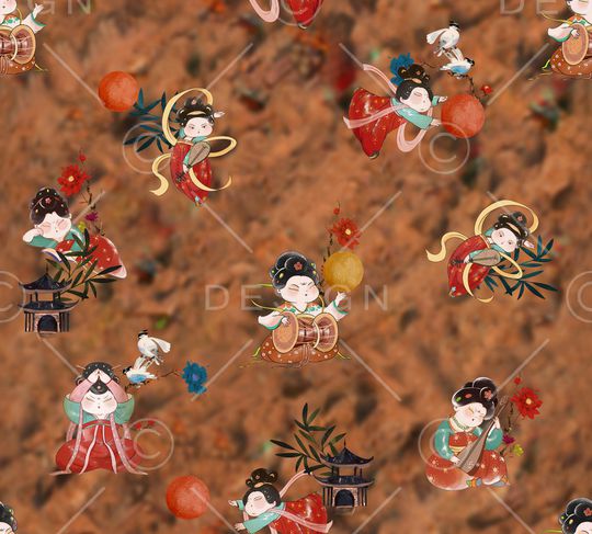 卡通人物印花华亿平台图片