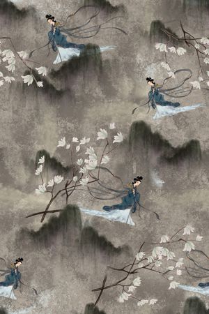 水墨风印花华亿平台图片