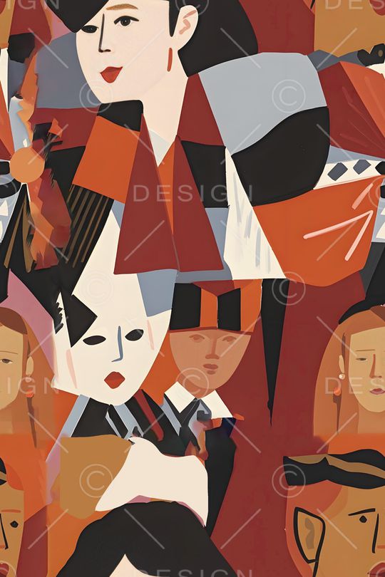 人物印花华亿平台图片