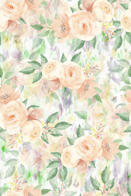 水彩花卉印花华亿平台图片