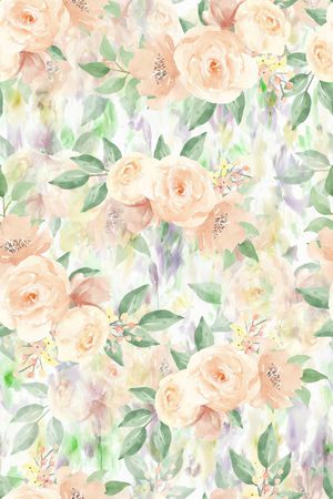 水彩花卉印花华亿平台图片