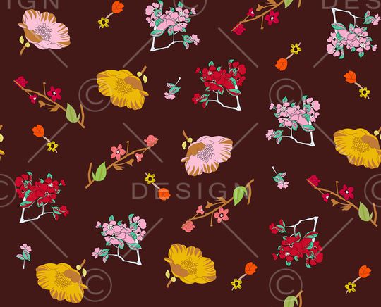 花卉印花华亿平台图片