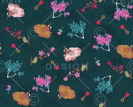 花卉印花华亿平台图片