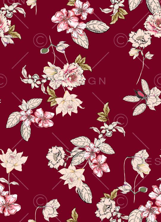 花卉印花华亿平台图片