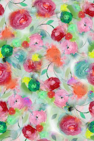 抽象花卉印花华亿平台图片