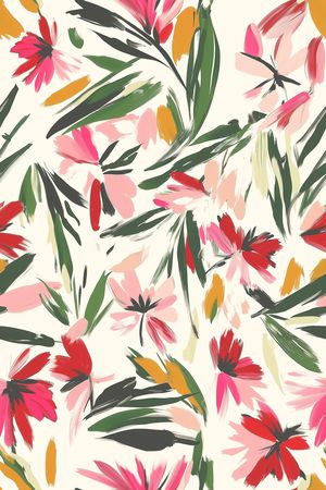 抽象花卉印花华亿平台图片