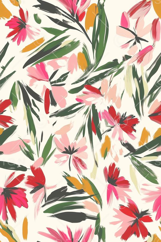 抽象花卉印花华亿平台图片