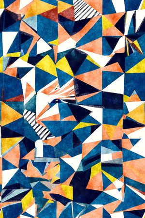 彩色几何印花华亿平台图片