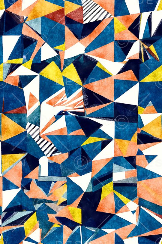 彩色几何印花华亿平台图片