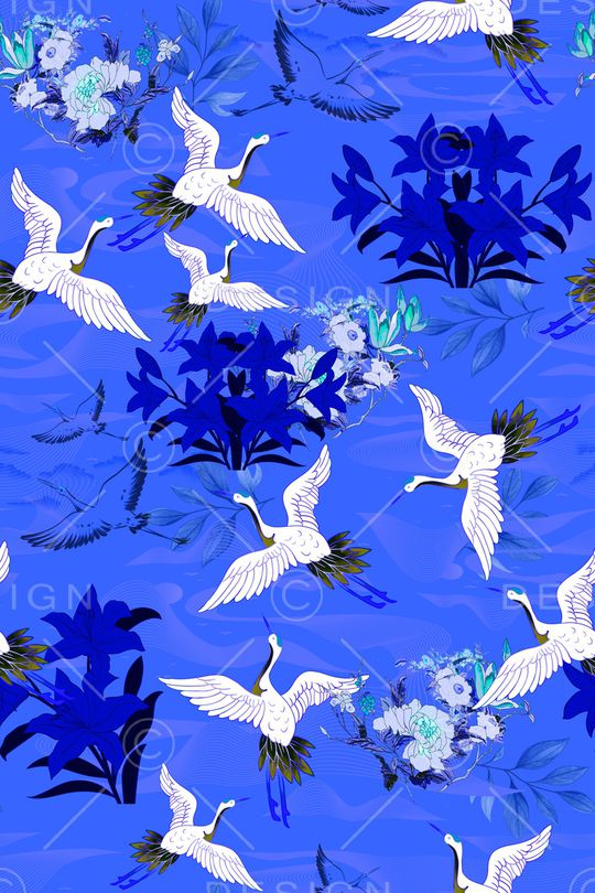 仙鹤印花华亿平台图片