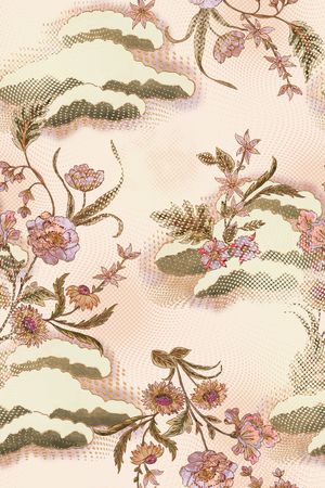 花卉印花华亿平台图片