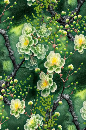 枝条花印花华亿平台图片