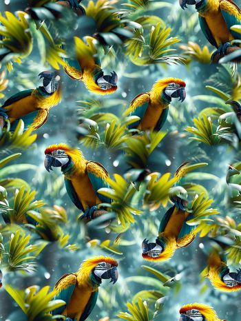 鹦鹉印花华亿平台图片