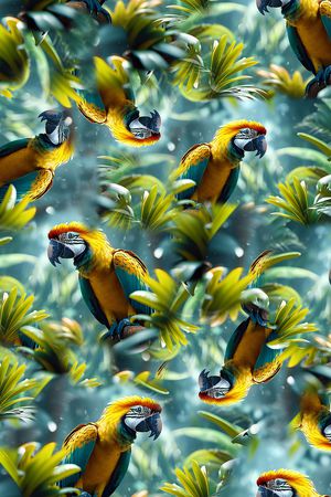 鹦鹉印花华亿平台图片