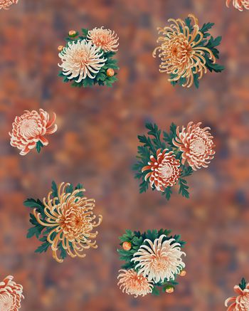 菊花印花华亿平台图片