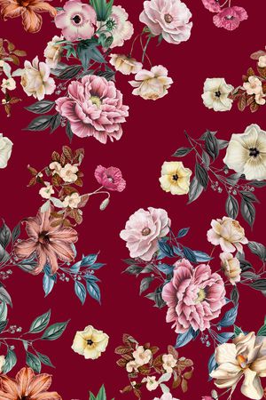 花卉印花华亿平台图片