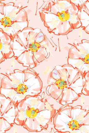 手绘花卉印花华亿平台图片