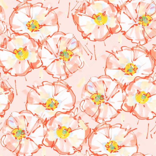 手绘花卉印花华亿平台图片