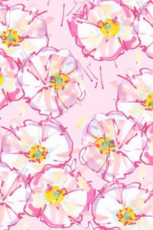 手绘花卉印花华亿平台图片