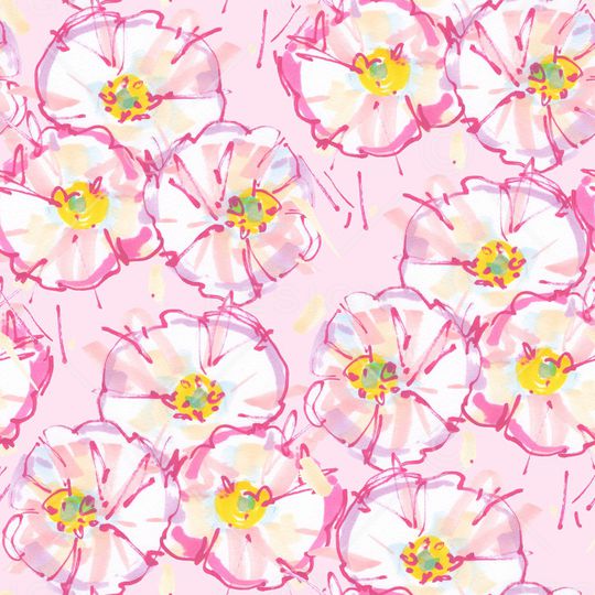 手绘花卉印花华亿平台图片