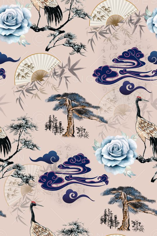 仙鹤印花华亿平台图片