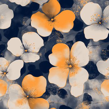 水彩花卉印花华亿平台图片