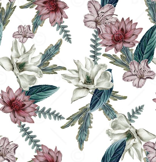 白底花印花华亿平台图片